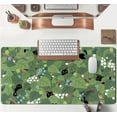 thumbnail image 4 of Kawaii Anime Aesthetic Black Cat Forest Plant Desk Mat, Green Sage XXL Large Extended Mouse Pad Gaming Cute Cats Desk pad, Laptop Keyboard and Mouse Mat for Women Desktop Office Decor 31.5x15.7 in, 4 of 6