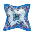 thumbnail image 1 of Pañuelo floral Minnieouse para mujer 90 cm chal Vintage de seda satinada azul, 1 of 6