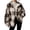 Brown-A, variant on Plaid Jackets for Womens Fleece Fashion Casual Button Turndown Collar Long Sleeve Plus Size Jacket Coat