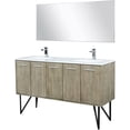 thumbnail image 4 of Lexora Home Lancy 60" Double Quartz Top Bathroom Vanity with Faucet and Mirror, 4 of 16
