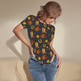 thumbnail image 3 of Balery Wild West Golden Horseshoe Body de cuello redondo de manga corta para mujer Tops de manga corta Tops básicos-Small, 3 of 7