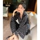 thumbnail image 2 of Pijama de manga larga para mujer, cárdigan de primavera y verano, de seda helada, para niñas, ropa de casa cómoda y de ocio, pijamas de satén de seda para mujer, 2 of 6