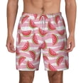thumbnail image 2 of Picia Cute Watermelon pattern Mens Swim Trunks with Compression Liner Stretch Beach Shorts Quick Dry with Zipper Pockets No-Chafing Board Shorts-Small, 2 of 9