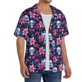 thumbnail image 4 of Haiem funny Skull daisy flower Men's Casual Shirts Short Sleeve Button Down Shirts Fashion Textured Summer Beach Shirt-4X-Large, 4 of 7