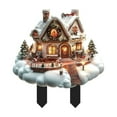 thumbnail image 1 of Herunwer Nature Vibe Snow Village Houses Plug,Christmas Scene Village Houses Town,Log Cabin Christmas Tree Ornaments,Rustic House Figurines as Winter Wonderland Decorations,Garden Stake, 1 of 4
