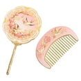 thumbnail image 2 of Set de espejo de mano con peine y espejo de maquillaje de diseño retro. Cepillo portátil para el cabello. Ideal para regalo. Estilo B, 2 of 9