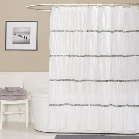 Essential Living Twinkle White Shower Curtain