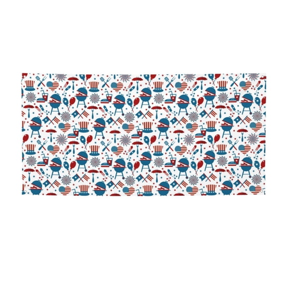 Picia Fourth Of July Party Pattern Party Banner, Festive Decoration, Holiday Banner, Celebration Decor, Event Banner, Reusable Party Banner-Small
