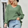 thumbnail image 2 of Annhoo Sweater for Women Casual Long Sleeve V Neck Knitted Tops Fall Winter Loose Comfort Pullover Sweater Tops, 2 of 7