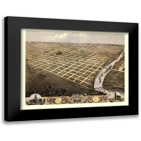 Ruger 14x12 Black Modern Framed Museum Art Print Titled - Topeka Kansas - Ruger 1869