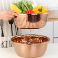 thumbnail image 2 of Multifunctional Stainless Steel Basin Sink Kitchen Colander Fine Mesh Basket Vegetable Washing Bowl Set, 2 of 3