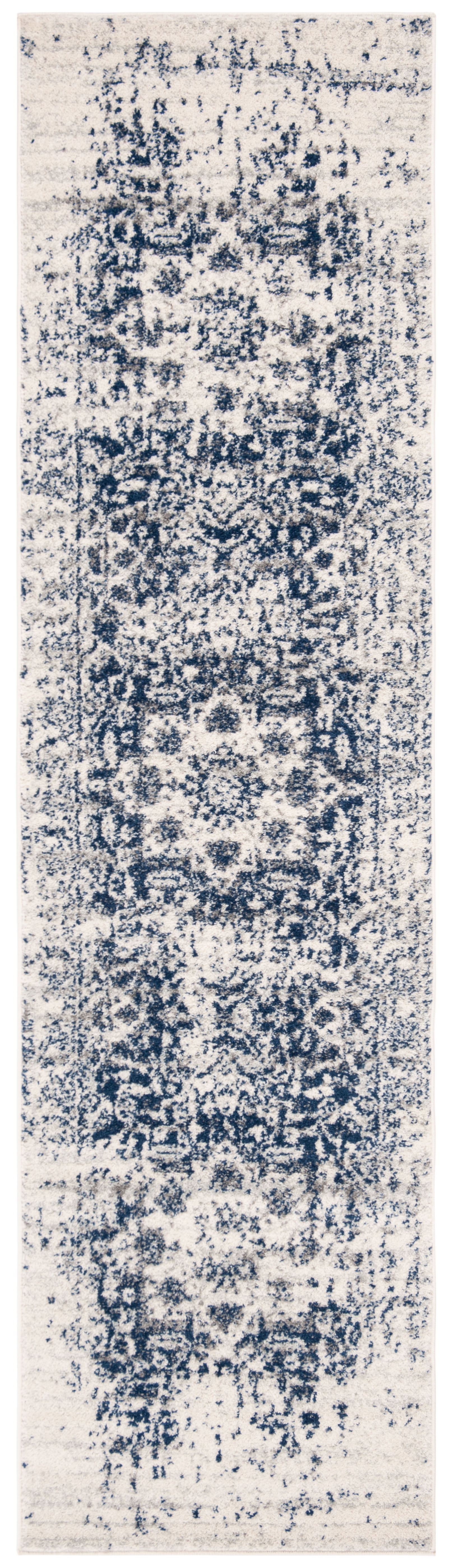 SAFAVIEH Madison Katina Traditional Runner Rug, Cream/Navy, 2'3" x 6' - Traditional Design, Cream & Navy, Non-Shedding & Easy Cleaning, Ideal for Living Room, Bedroom, Dining Space, Entryway, Hallway