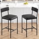 thumbnail image 5 of Set of 2 bar stools - pu forrado counter height bar stools con footrest y back para kitchen island, apartment, o counter bar - easy to assemble - negra, 5 of 6
