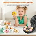 thumbnail image 2 of KEINVE Mini Donut Waffle Cake Maker - Non-Stick, 7 Slots Home Baking Machine, Great for Breakfast, Snacks, Desserts and More, 2 of 8