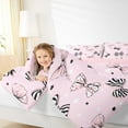 thumbnail image 4 of Manfei Polka Dots Bow Queen Comforter Set 3 Pieces for Girls, Striped Bowknot Bedding Sets, White Pink Stars Bedding Comforter Set, Breathable Home Decor, 4 of 8