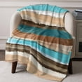 thumbnail image 3 of Throw Blanket for Couch Abstract Wood Grain Soft Fleece Flannel Blankets Cozy Lightweight Blanket for Home Sofa Living Room Turquoise Brown Bed Throws 50" x 60", 3 of 9