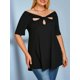 thumbnail image 1 of Tallo de talla grande torcido una línea de túnica de línea Rosegal Camisetas tallas grandes, 1 of 5