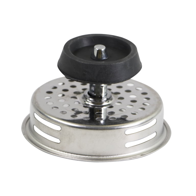 kitchen sink strainer basket with integrated rubber stopper seal