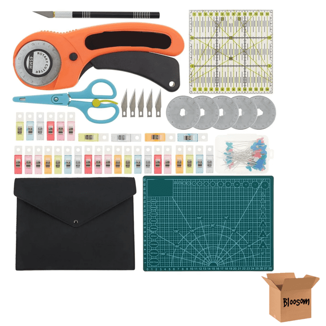 Kit De Cutter Bloosom Circular Rotatorio P/papel/tela/cuero, 96 Pzs. Multicolor