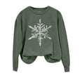 thumbnail image 3 of DHFJKG Sweatshirts For Women Casual Snowflake Print Long Sleeve Crewneck Pullover Athletic New Year Holiday Festive Comfortable Tops, 3 of 5