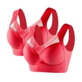 thumbnail image 1 of Yuyuzo 2 Pack Sports Bras for Women Plus Size Wireless Full Coverage High Support Push up Bras, 1 of 2