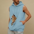thumbnail image 2 of Xcmzpl Men's Carrier Hoodie Sleeveless Big Pet Pouch Sweatshirt Puppy Kitten Holder Carrier Pullover Top Kangaroo Pocket Sweat Shirts for Men, 2 of 6