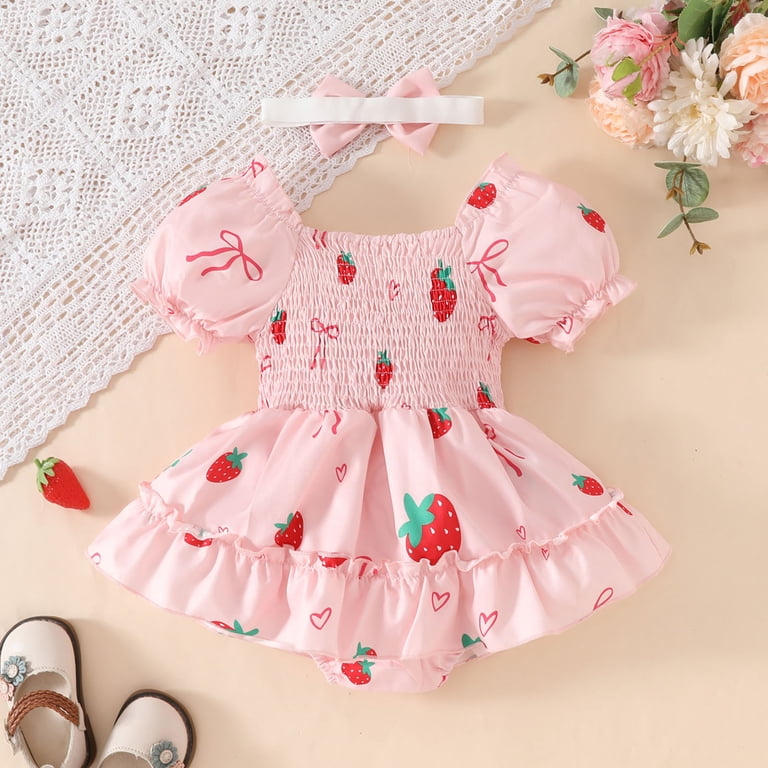 RTKFRFLM Baby Girl First Birthday Party Dress Cake Smash Outfit