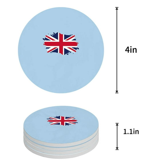 FMSHPON Life Clownfish Goldfish Shark Silhouette Cartoon Set of 4 Round Coaster for Drinks, Absorbent Ceramic Stone Coasters Cup Mat with Cork Base for Home Kitchen Room Coffee Table Bar Decor