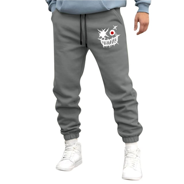 FcBaudy Full Length Pants Men's Sports Pants Tapered Running Exercise Pants Drawstring Running Pants Printed Pants Man pants