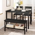 thumbnail image 6 of Ataucjin Dining Table Set for 4, Kitchen Table with 2 Chairs, Bench with Storage Rack, 4 Pieces Dining Room Table Set for Small Place, Apartment, Kitchen, 6 of 7