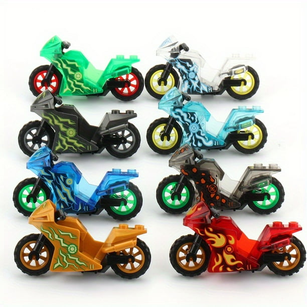 8 Piezas De Diferentes Colores Coloridos Bloques De Construcción De Vehículos De Motocicleta Para Niños, Juguetes De Coche, Minifigura Rompecabezas Juguete Educativo Para Niños, Regalos Para Niños