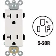 Leviton R42-16352-W Decora Plus Grounded Duplex Outlet, White