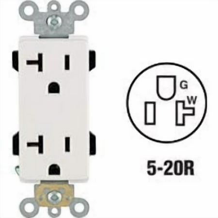 Leviton R42-16352-W Decora Plus Grounded Duplex Outlet, White
