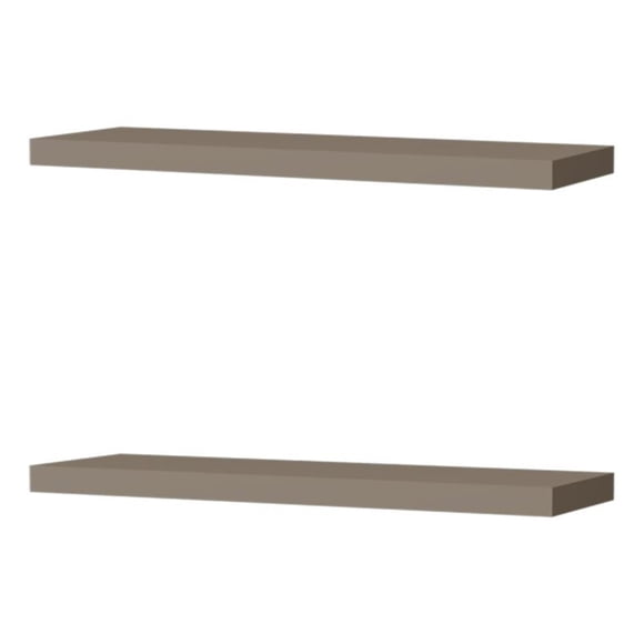 FM FURNITURE Iva Floating Shelf in Melamine x2 Taupe Engineered Wood