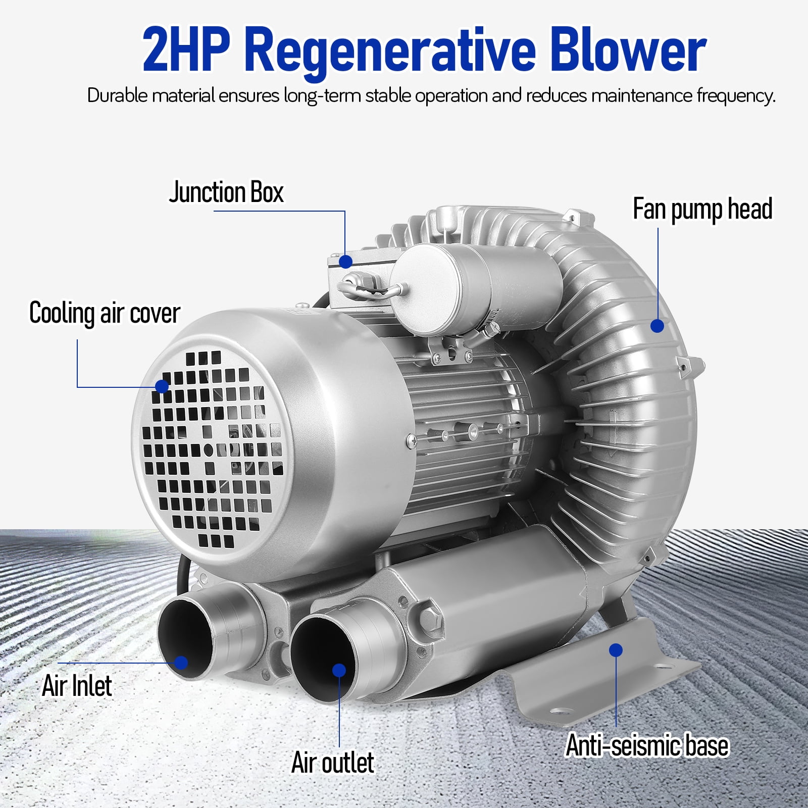 Hemoton Durable Plated Silver Aquarium Circulation Pump with Powerful Airflow