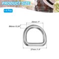 thumbnail image 2 of Uxcell Metal D-Rings, 304 Stainless Steel D Ring Welded Solid Dee Rings DIY Accessories for Dog Collars 6x25mm, 2 of 6