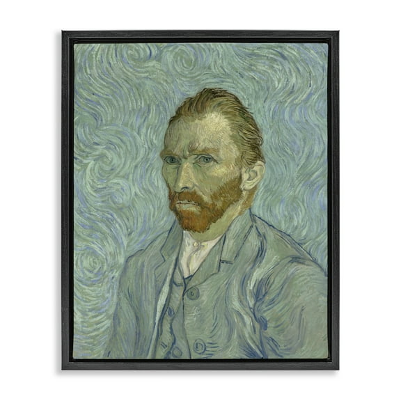 Stupell Industries Van Gogh Classic Self Portrait People Painting Black Floater Framed Canvas Art Print Wall Art, 17 x 21