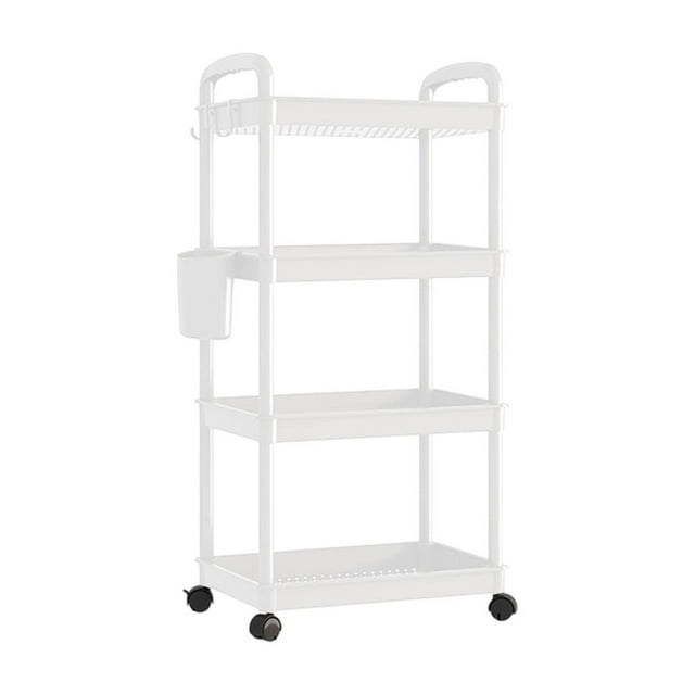 Fesfesfes 4 Tier Kitchen Shelf Multi layer Pot Storage Rack Home Floor Standing Storage Shelf Kitchen and Bathroom Organizer Simples Storage Rack Space Saving Design