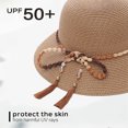 thumbnail image 3 of 56-58 cm circunferencia del sombrero mujer verano salida playa sombrero de paja ocio anti-ultravioleta sombrero plegable, 3 of 5