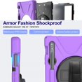 thumbnail image 5 of Dteck Case for Samsung Galaxy S7 11" SM-T870/T875 2020 Released 11-inch,360 Rotatable Kickstand Rubber Heavy Duty Drop Protection Shield Cover Handstrap Palmstrap Hard Shockproof Case,Purple, 5 of 7