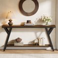 thumbnail image 5 of Tribesigns 70.9-Inch Narrow Long Entryway Console Table, Industrial Sofa Table Behind Couch with 2-Tier Storage Shelf for Hallway, Living Room, Entrance, Foyer, Rustic Brown, 5 of 22