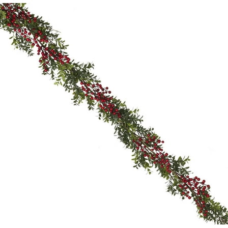 Boxwood Garland with Berries - 5 Feet Long