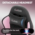 thumbnail image 6 of Gaming Chair Velvet Fabric Pocket Spring Cushion,Reclining Gamer Chair,Ergonomic Game Chair with Footrest,Headrest,Pink, 6 of 8