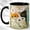 Black, variant on Garden Cats Coffee Mug, Floral Kitten Mug, Ceramic 11 oz