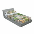thumbnail image 3 of Ambesonne Landscape Fitted Sheet & Pillow Sham Set, Old Town Luxembourg, Queen, Multicolor, 3 of 3
