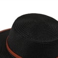thumbnail image 4 of Noric Women Summer Sun Hat Vintage Flat Top Wide Brim Straw Hat with Belt Buckle UV Protection, 4 of 5