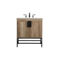 thumbnail image 3 of Elegant Decor Eugene 30" Aluminum MDF Single Bathroom Vanity in Natural Oak, 3 of 8