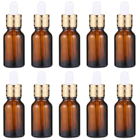 WHAMVOX 10pcs Glass Dropper Bottles for Storage Brown High White Glass with Good Airtightness 10ml