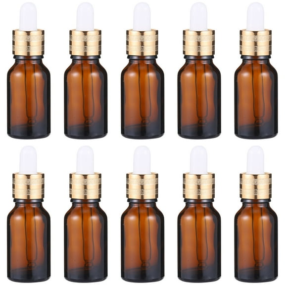 WHAMVOX 10pcs Glass Dropper Bottles for Storage Brown High White Glass with Good Airtightness 10ml