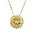 thumbnail image 1 of Jewelili 10K Yellow Gold 5 MM Round Citrine Solitaire Pendant Necklace, 18" Rope Chain, 1 of 11